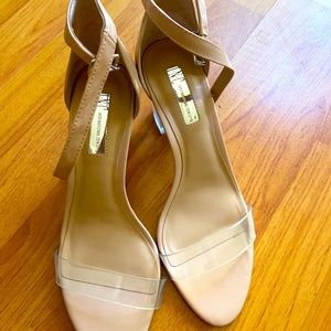 See through band and heel, ankle strap.